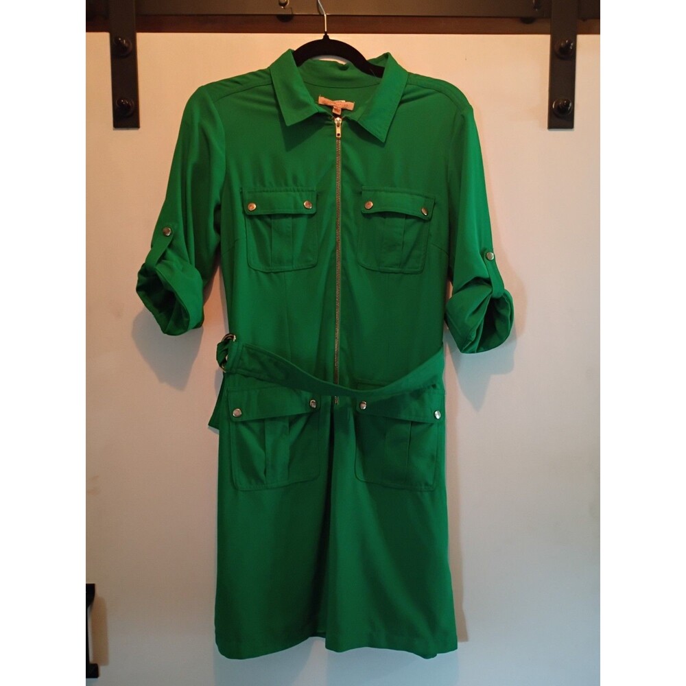 Gibson Latimer Green Utility Dress with Belt
